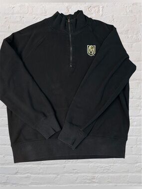OTS NHL, Vegas Golden Knights, Black Quarter-Zip Pullover Hoodie